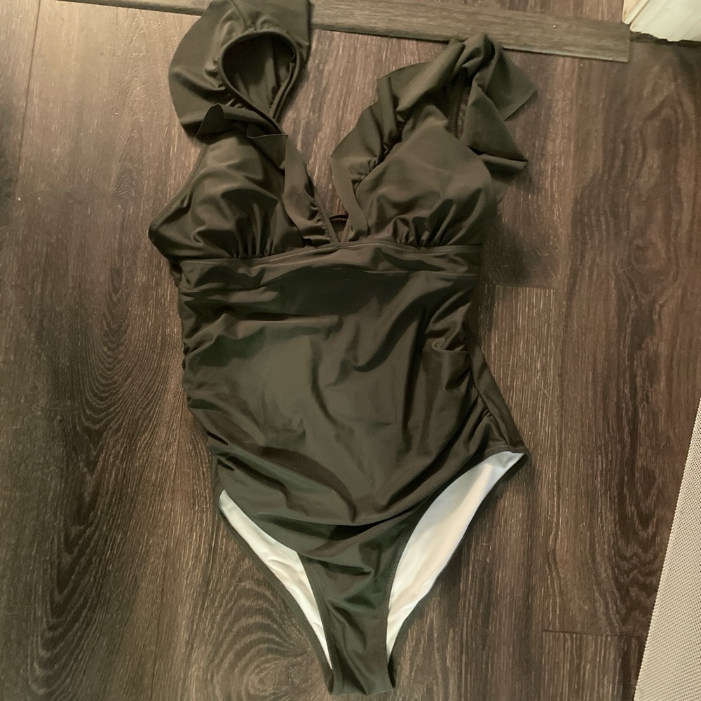 Army green L One Piece Swimsuit